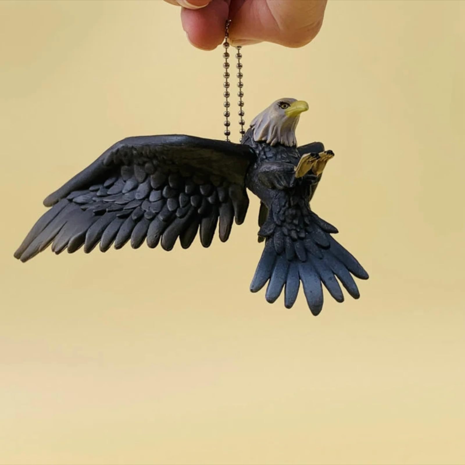 Bald Eagle Resin Car Charm - American Flag Car Hawk Pendant for Rearview Mirror - Symbol of Bravery, Strength & Freedom - Perfect for Jeep, Truck & SUV Decor - JY0014