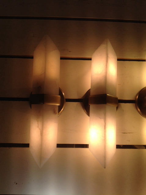 Set of 2 Valencia Glass & Brass Wall Sconces with 2 Bulbs - Elegant Lighting Fixtures for Bedroom, Hallway, or Dining Room Decor