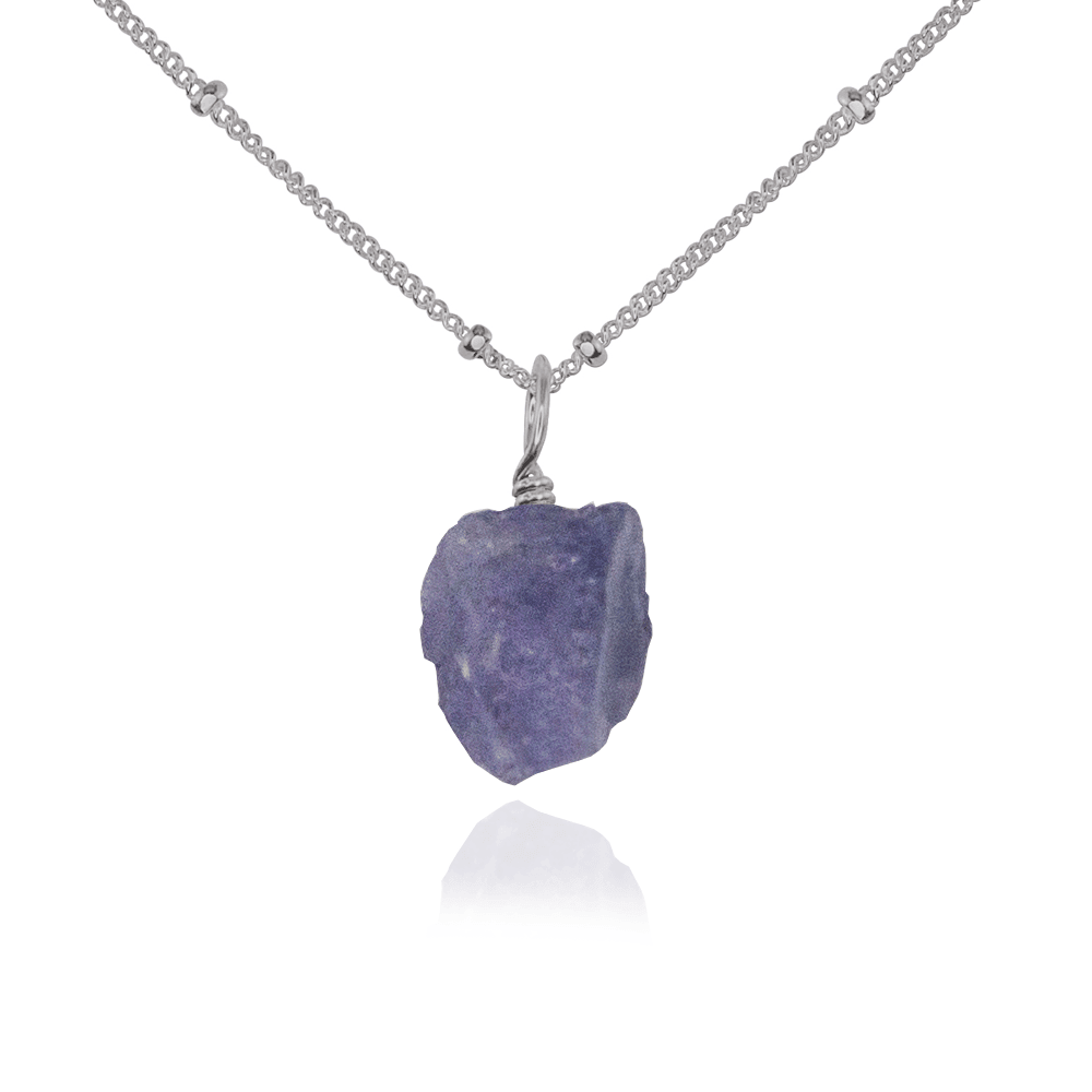 Tiny Raw Tanzanite Pendant Necklace - Genuine Tanzanite Jewelry for Women - Perfect for Everyday Wear & Special Occasions