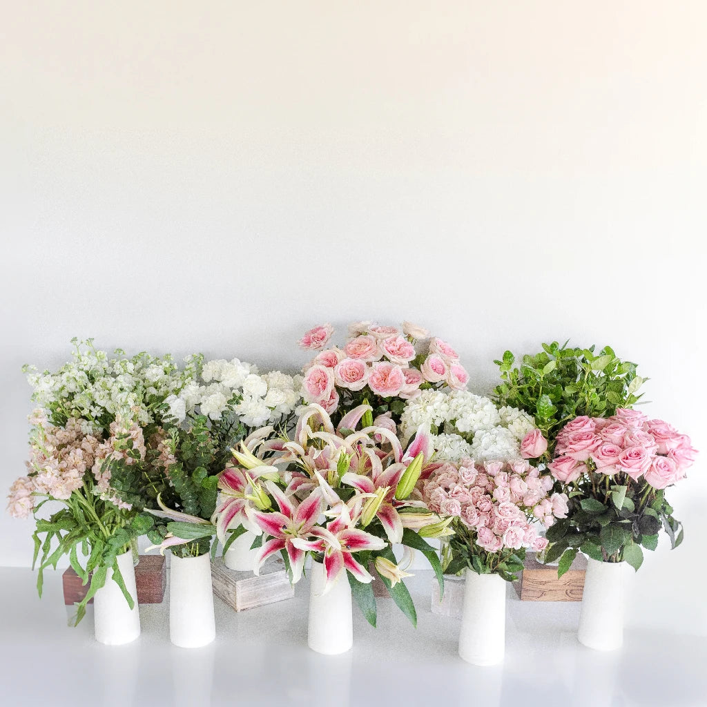 Blush Bulk DIY Flower Kit - 50PCS Artificial Flowers for Home Decor, Wedding, Party, and Craft Projects | Perfect for Centerpieces, Bouquets, and Floral Arrangements