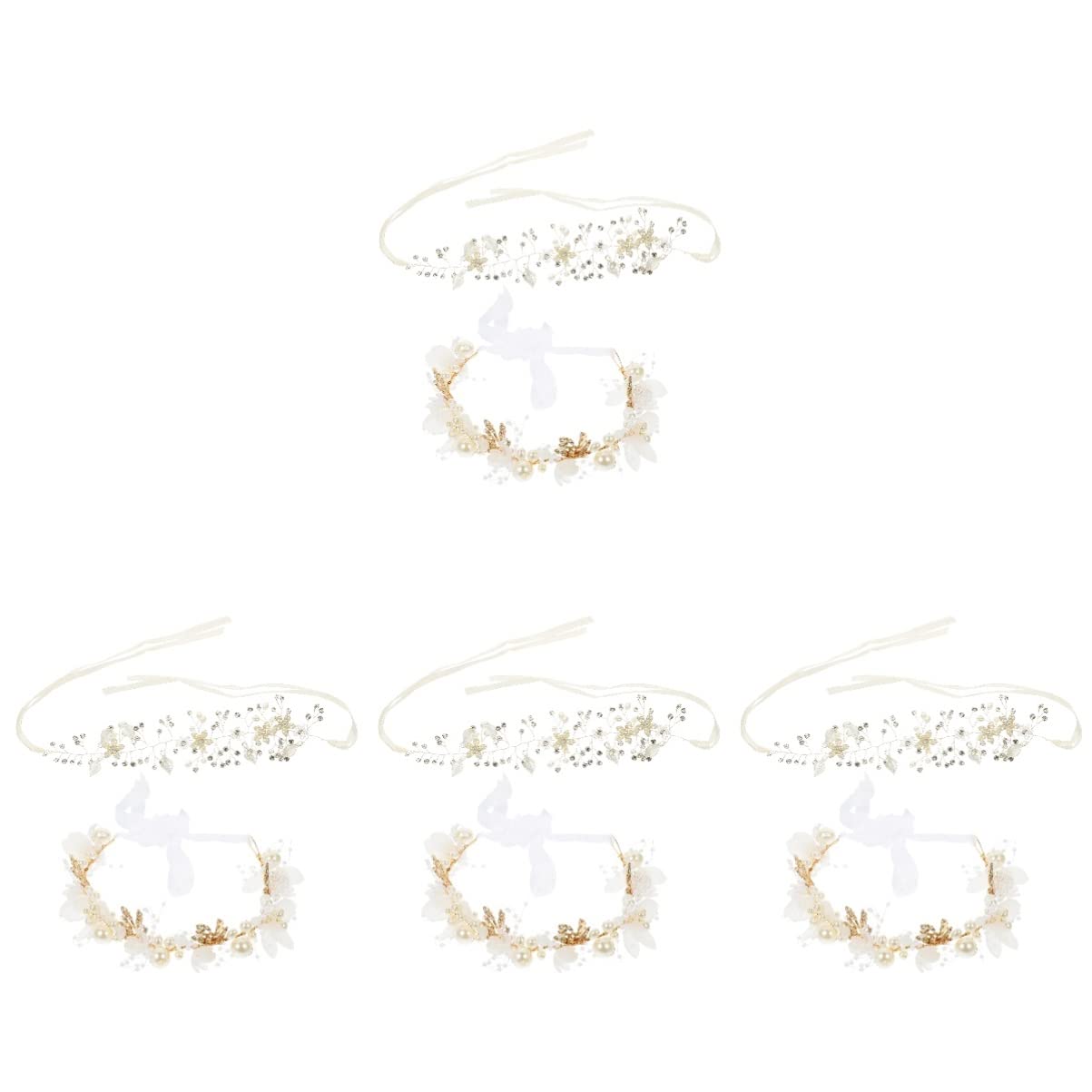 Beaupretty 4-Piece Rhinestone Bridal Hair Vine Headpiece - Elegant Alloy Floral Tiara for Wedding, Photography & Banquet - Perfect for Brides, Bridesmaids and Special Occasions