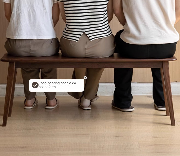 Solid Black Walnut Wood Modern Long Bench - Stylish Entryway, Dining Room, or Living Room Seating Furniture for Home Decor