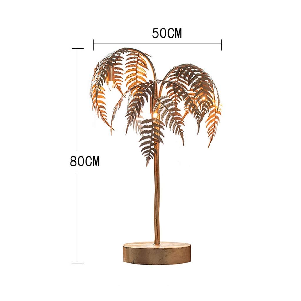 Golden Metal Palm Tree Table Lamp - 3 Light Desk Lamp for Living Room, Energy-Saving Decorative Lighting, 31.5 Inches - Perfect for Tropical Home Decor, Bedroom Nightstand, or Office Desk Ambience
