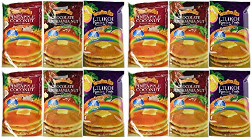 Hawaiian Sun Pancake Mix Variety Pack - 6 oz (3 Pack) - Set of 4 | Easy Breakfast Solution for Family & Brunch