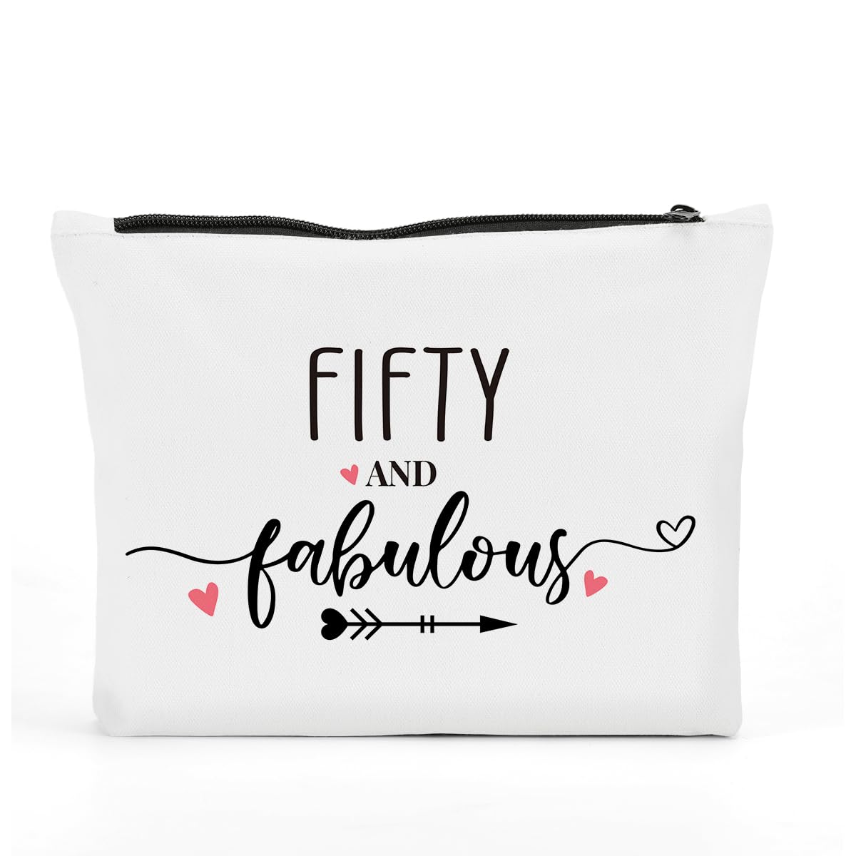 50th Birthday Gifts for Women - Elegant Makeup Bag with '50 & Fabulous' Design, Cosmetic Pouch for 50 Year Old Women | Perfect for Birthday Parties, Anniversary Celebrations & Travel Essentials