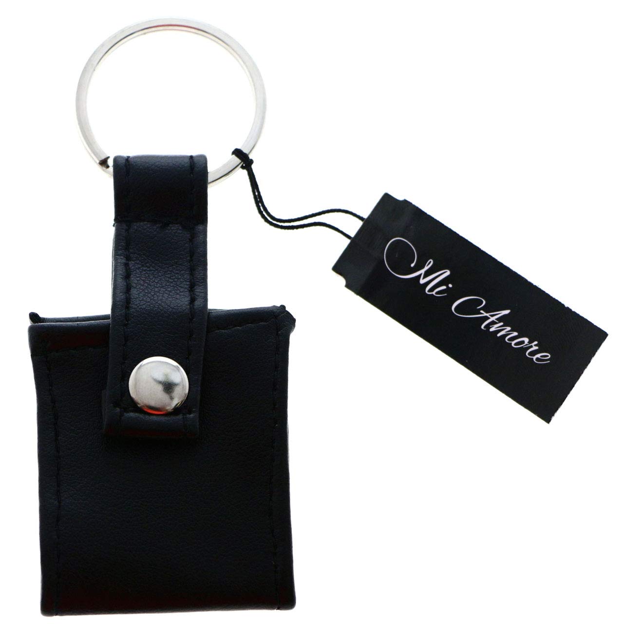 Black & Silver-Tone Snap Picture Frame Keychain - Perfect for Photos, ID Cards & Keepsakes - Great for Gifts, Travel & Everyday Use