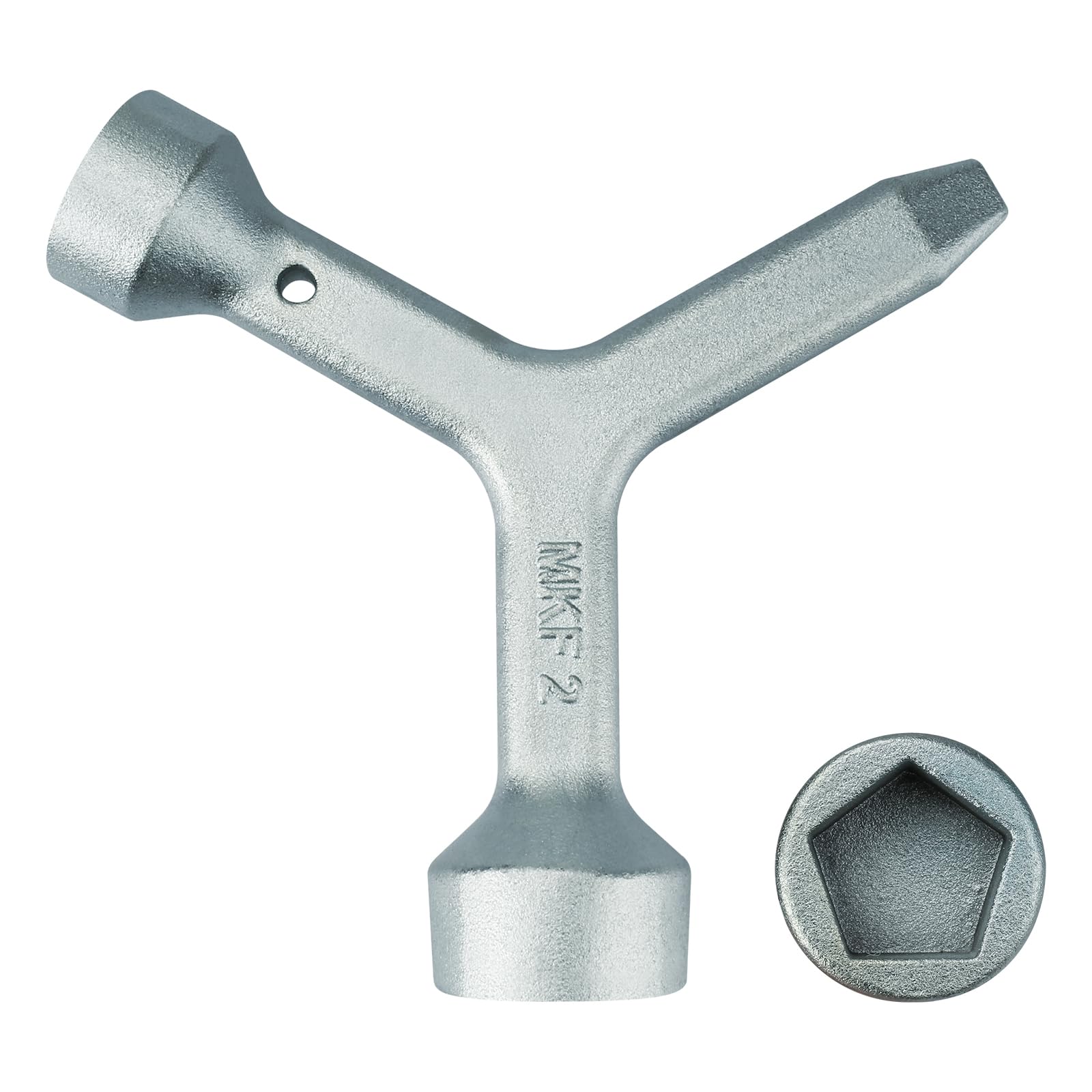 MKF2 Meter Curb Box Key - Heavy Duty Triangle Wrench for Water & Electric Meter Box Lids, Utility Pit Covers & Curb Box Access - Perfect for Plumbers, Utility Workers & DIY Home Repairs