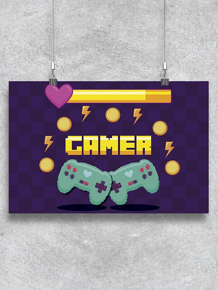 Classic Video Game Controllers Poster - Retro Gaming Decor for Gamers' Rooms & Man Caves