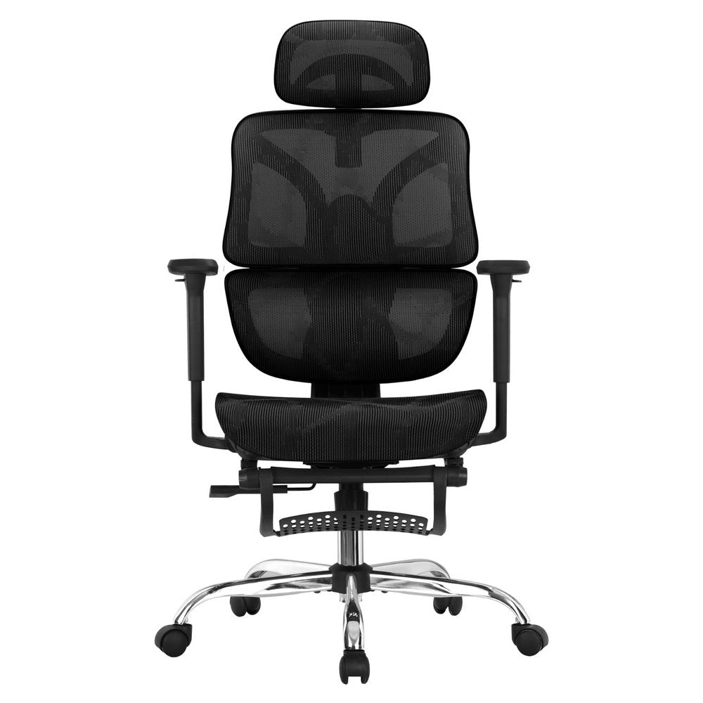 Artiss Ergonomic Office Chair Footrest - Adjustable Height Memory Foam Foot Rest for Under Desk, Black - Perfect for Home Office, Gaming & Workstation Comfort