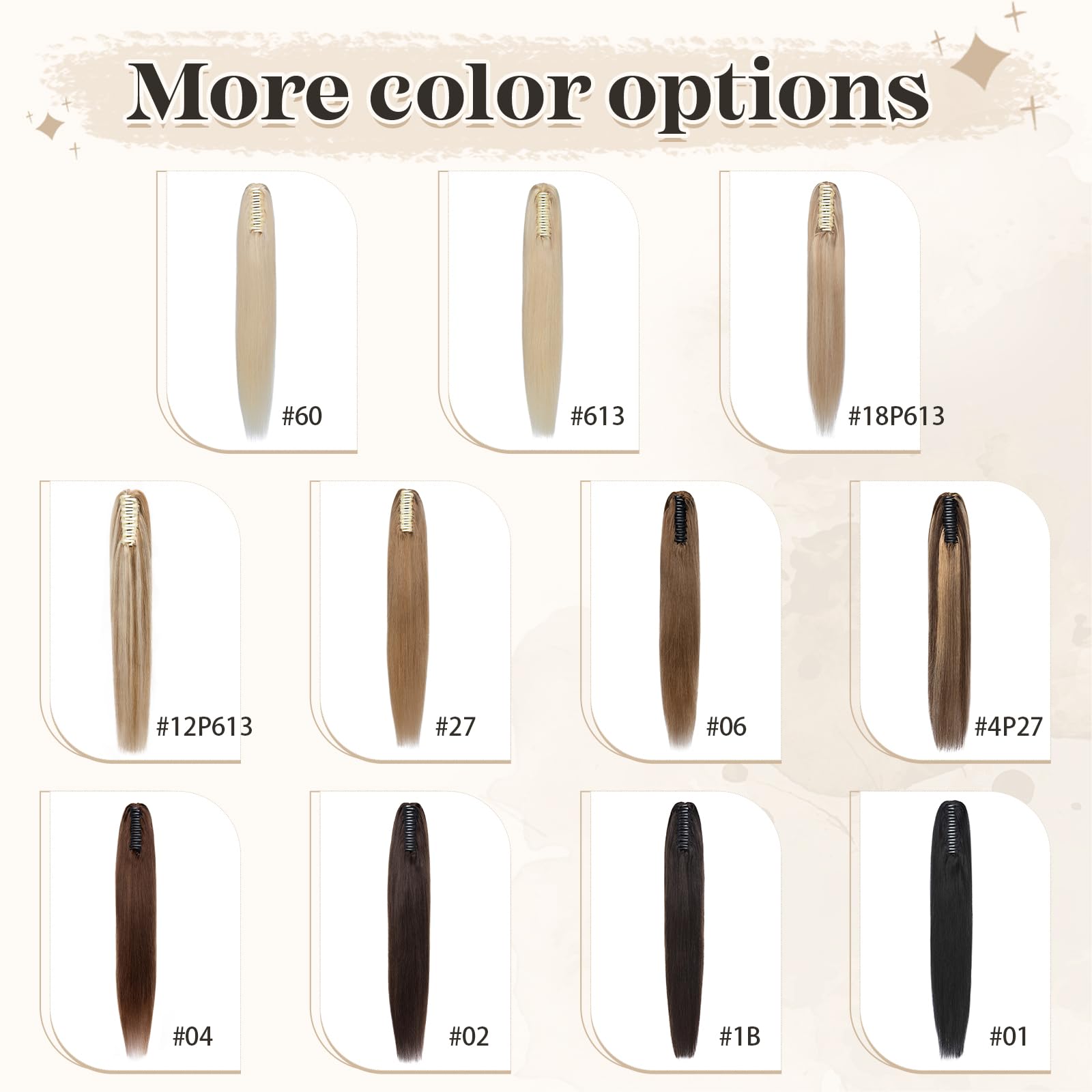 Natural Human Hair Ponytail Extension with Secure Claw Clip - Soft 14-22 Inch Hairpiece for Women in Jet Black (20