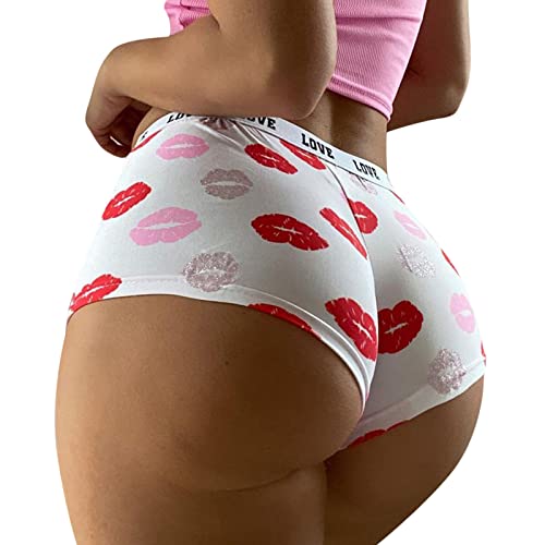 Sexy Low-Waist Printed Women's Bikini Underwear - Seamless Comfort, Breathable Fabric (Watermelon Red, Size S) - Perfect for Beach, Sleepwear & Intimate Moments