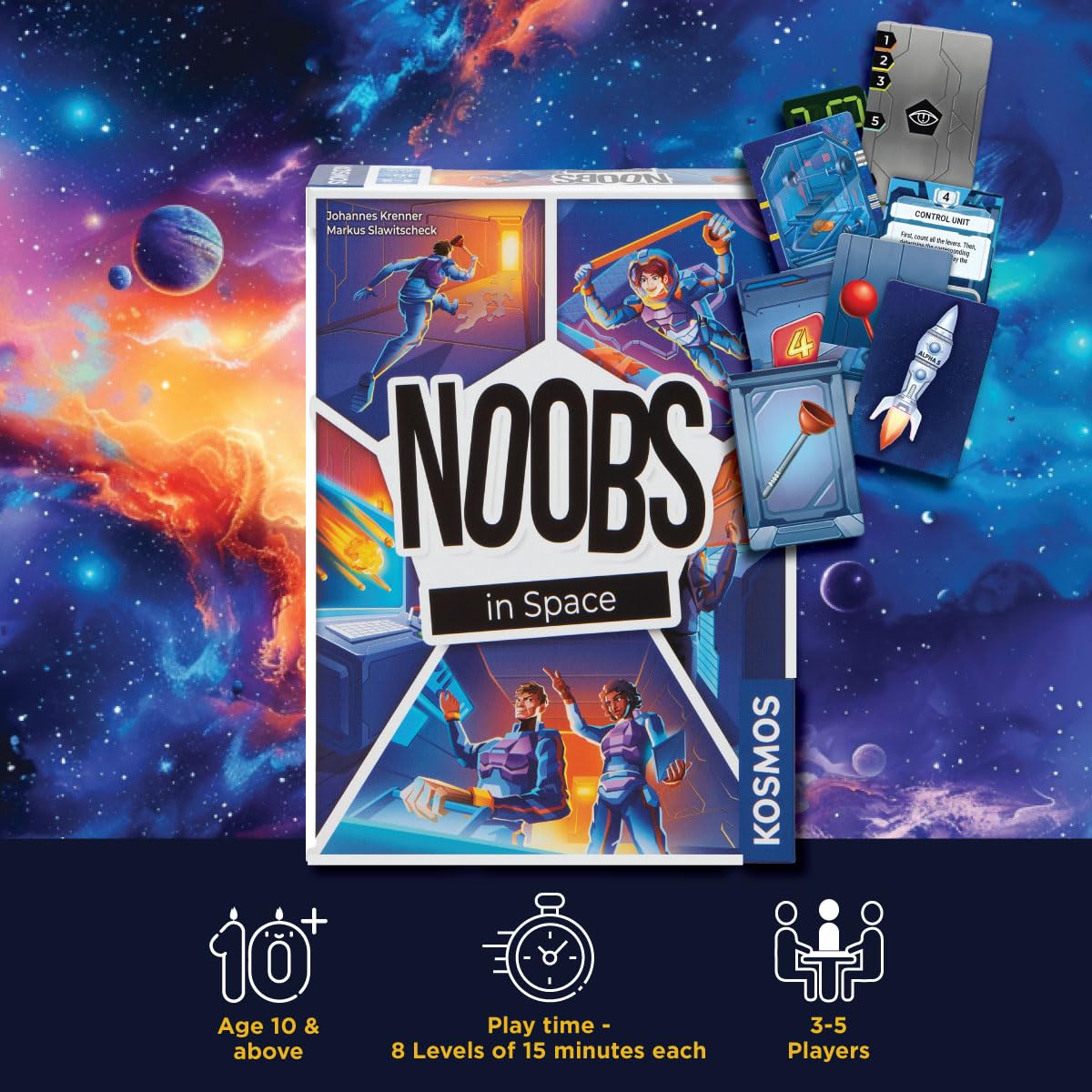 Noobs in Space - Cooperative Board Game for Puzzle Solving & Teamwork | Fun Family Game Night & Party Entertainment