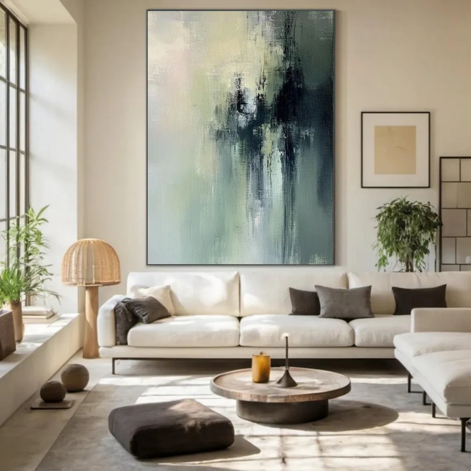 Blue & Green Abstract Wall Art Canvas Print #BG115 - Modern Home Decor for Living Room, Bedroom & Office