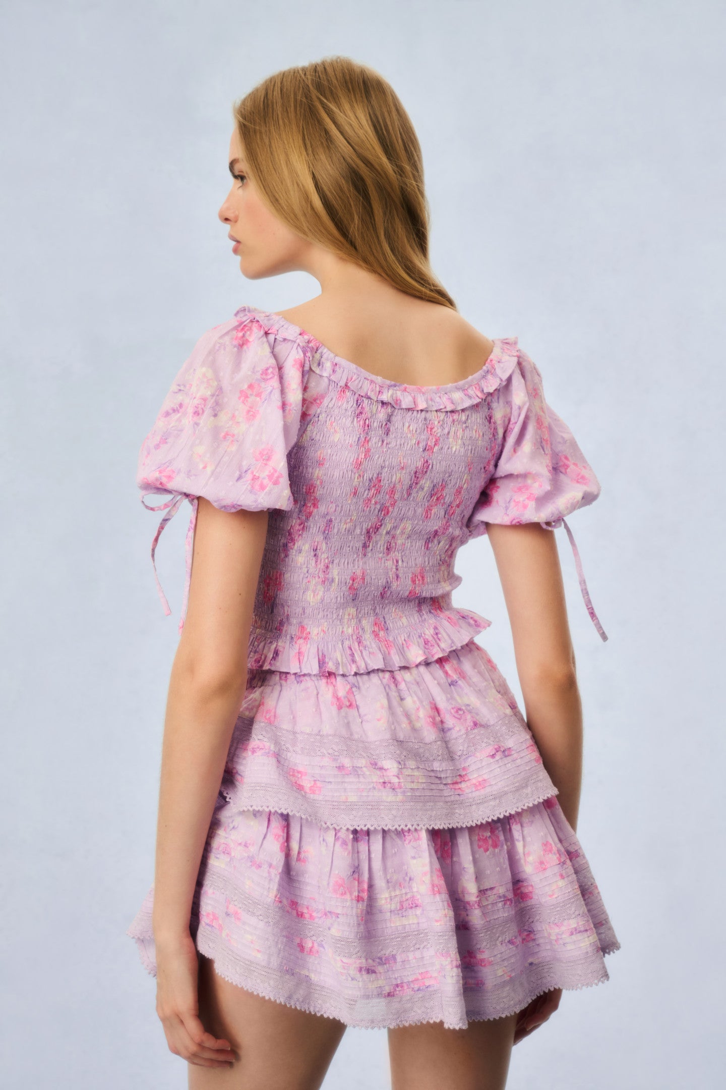 Ruffle Mini Skirt with Fragrance Print - Floral Summer Dress for Women | Perfect for Beach Vacations, Parties & Casual Outings