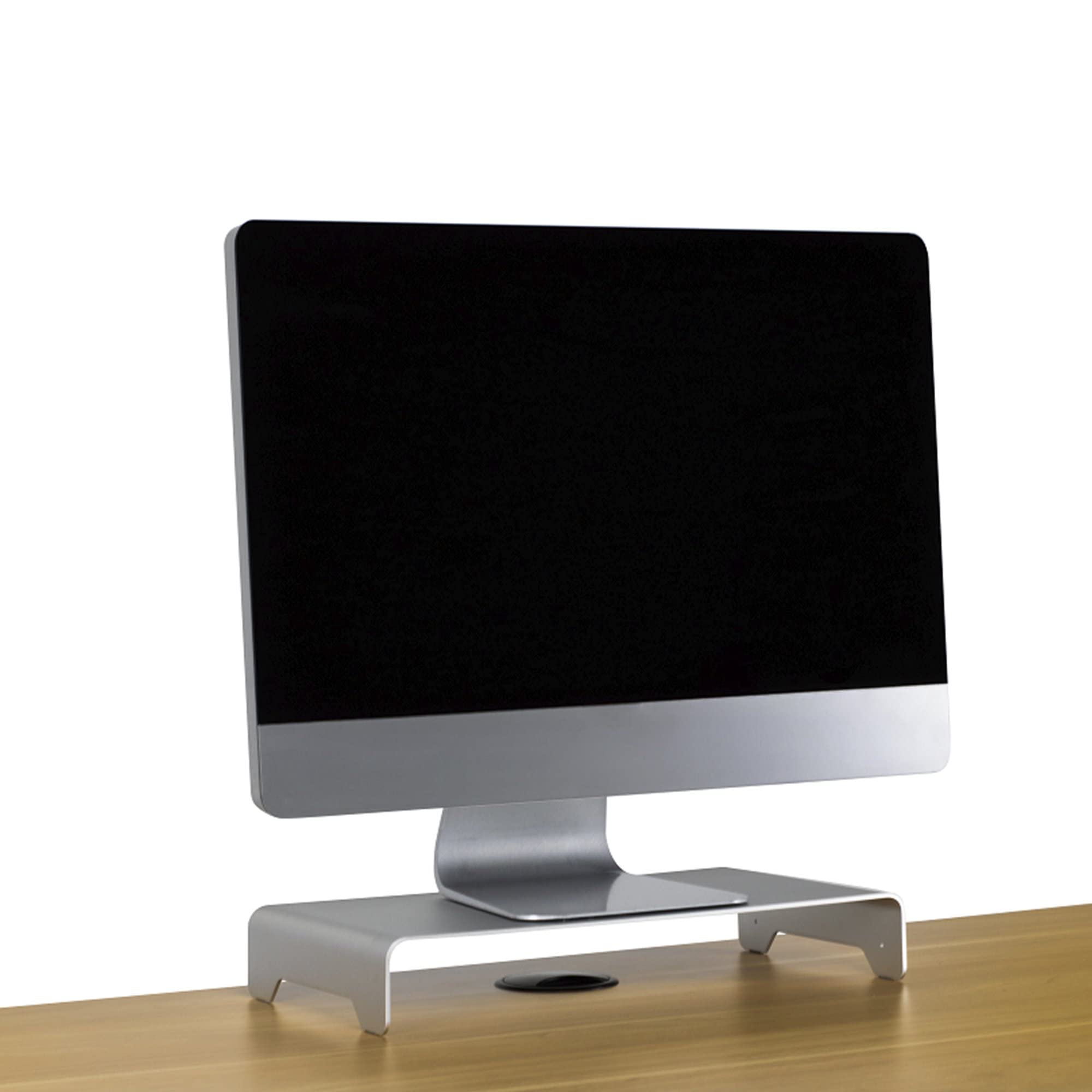 Slim Aluminum Monitor Riser Stand for Computer - Adjustable Ergonomic Laptop & Desktop Screen Holder, Perfect for Home Office, Gaming Setup, and Standing Desk Accessories