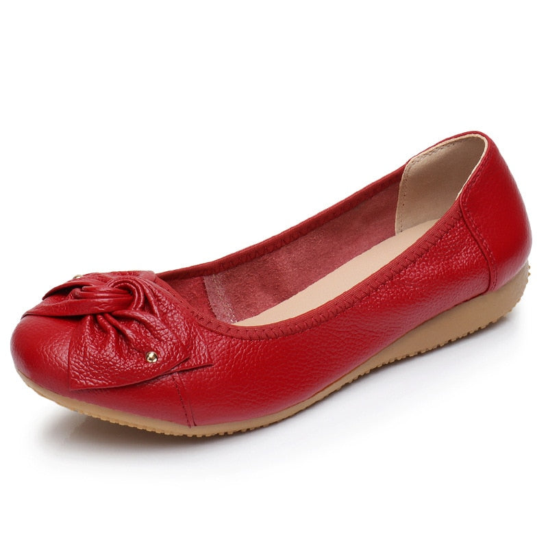 Women's Genuine Leather Loafers Slip-On Shoes - Comfortable Casual & Office Wear for Everyday Use