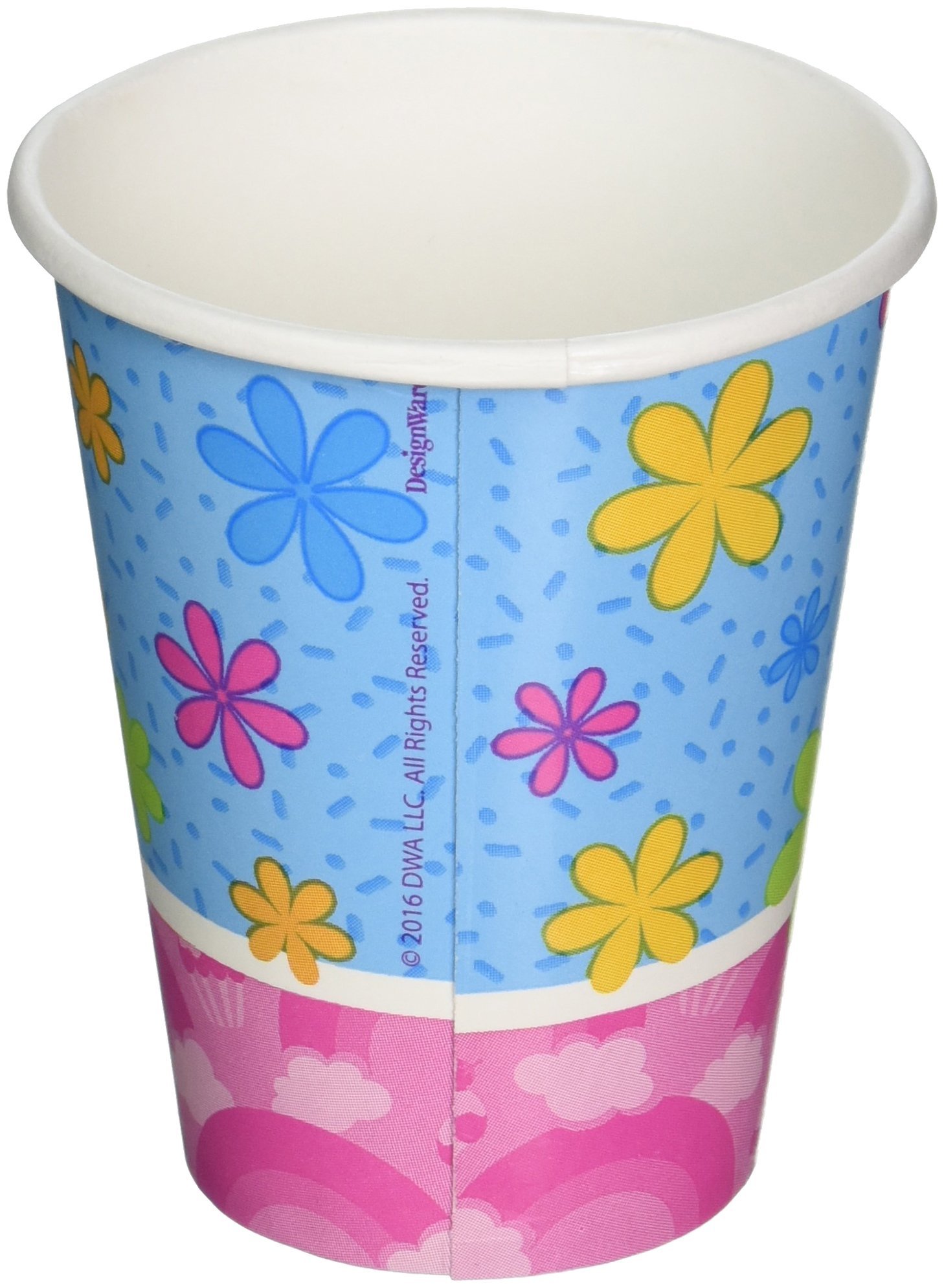 Amscan Trolls 9 oz Plastic Party Cups (8-Pack) - Multi-Colored Disposable Cups for Kids Birthday, Baby Shower & Themed Events - BPA-Free Drinkware for Juice, Soda & Water