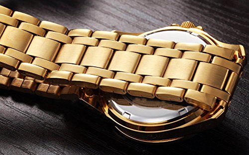 DREAMING Q&P Fq-005 Classic Gold Stainless Steel Men's Watch with Crystals - Luxury Dress Watch for Business, Formal Events & Gifts