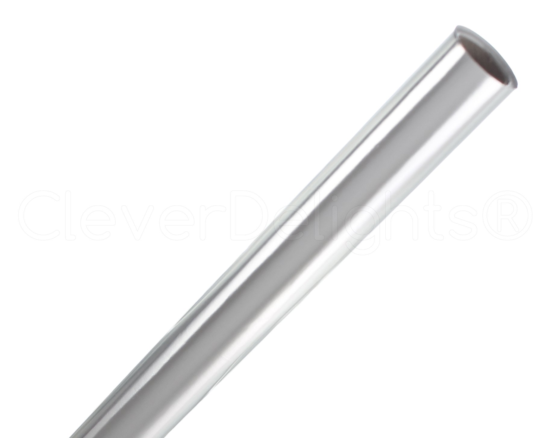 CleverDelights Metallic Silver Wrapping Paper - 30