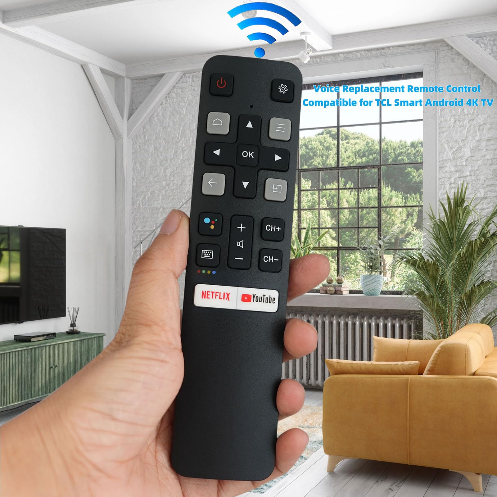 RC802V FNR1 Voice Control Smart Replacement Remote for TCL Android 4K UHD Smart TVs - Compatible with Roku TV, Streaming & Gaming (Living Room, Bedroom, Home Theater)