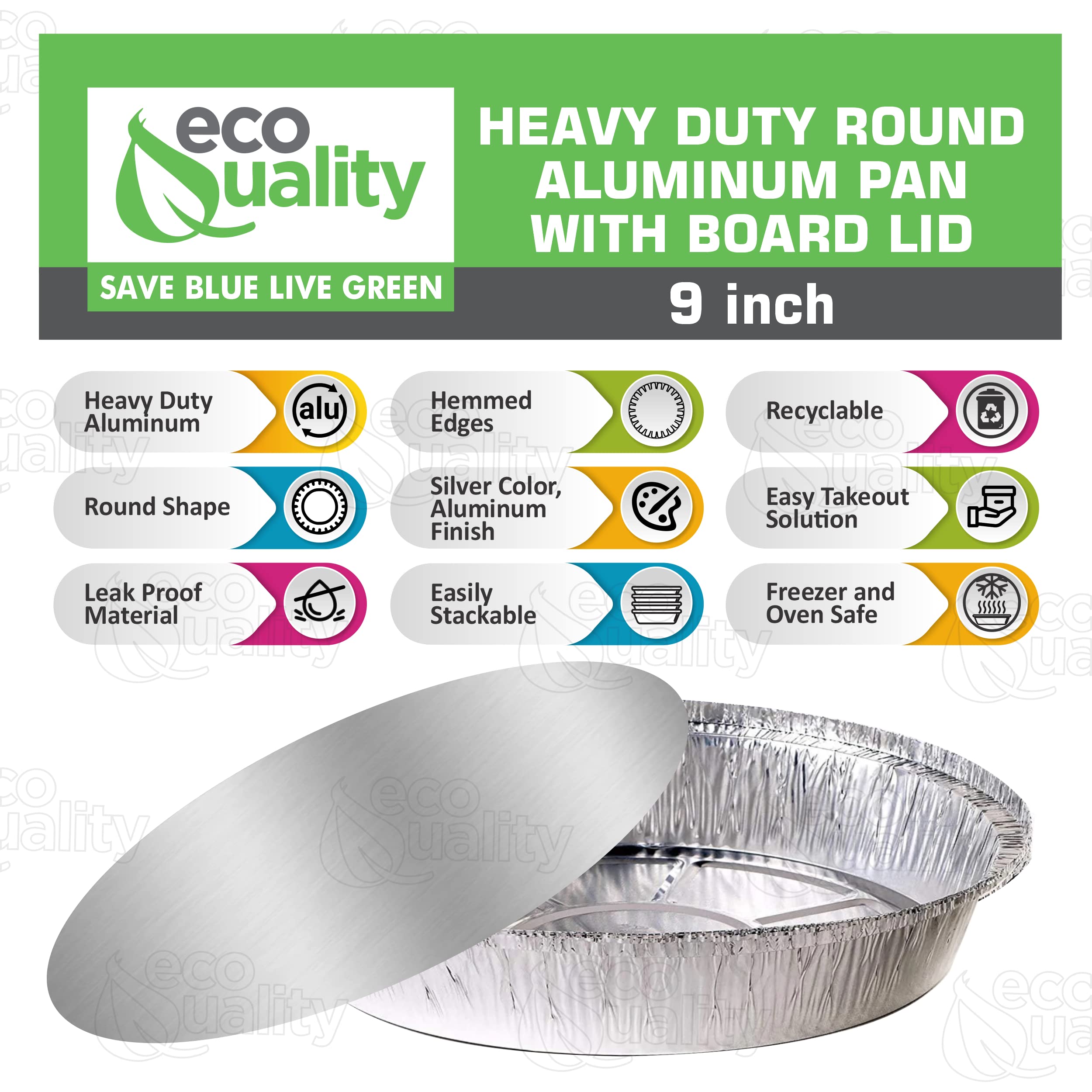 (200 Pack) 9 Inch Disposable Round Aluminum Foil Pans with Board Lids - Premium Takeout Containers for Baking, Cooking, Catering, Parties & Restaurants | Eco-Friendly & Durable | Perfect for Meal Prep, BBQ, Picnics & Food Storage