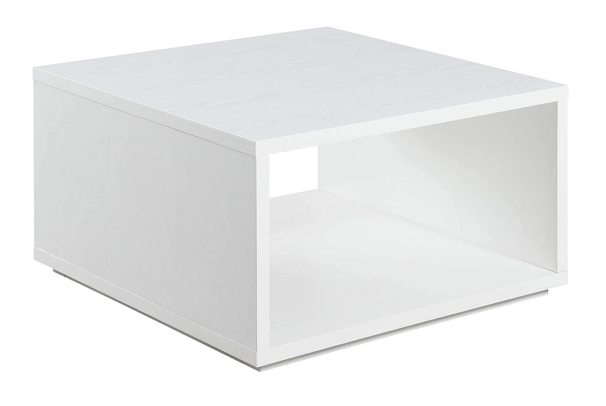 Convenience Concepts Northfield Admiral Square Coffee Table - White, Modern Living Room Furniture for Small Spaces, Perfect for Apartments and Home Decor