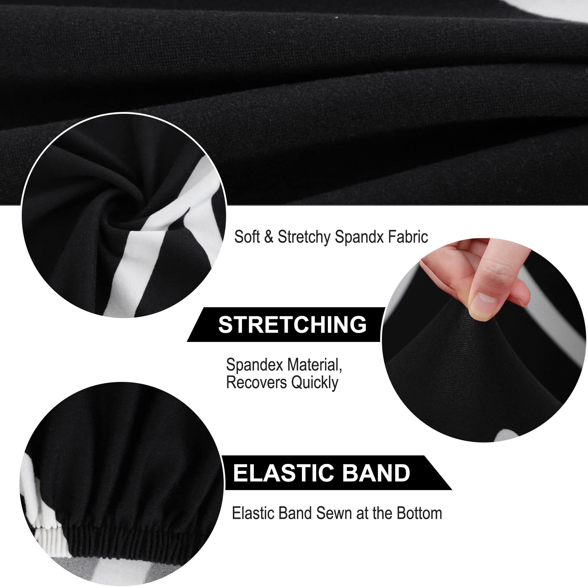 uxcell Stretch Spandex Dining Chair Covers - Medium Black Slipcovers for Kitchen Stools & Chairs | Waterproof Seat Protectors for Home, Dining Room, Party & Wedding Decor
