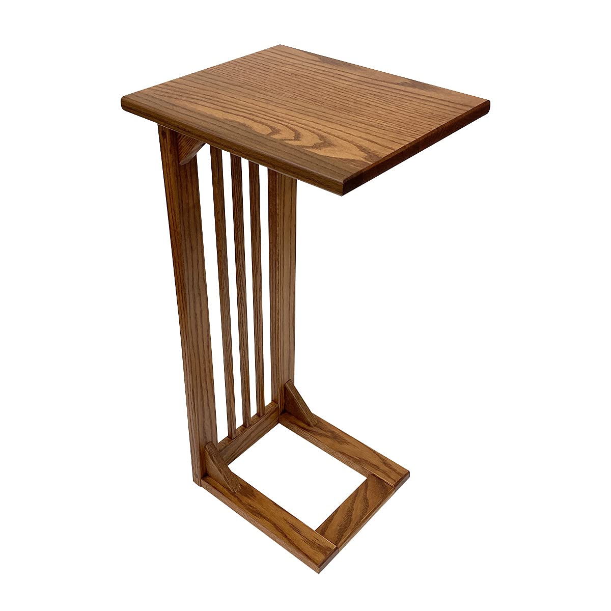 Amish Wooden C-Shaped Sofa Side Table - Modern Space Saving Coffee Table for Living Room - Fully Assembled End Table with Elegant Design - Perfect for Small Spaces, Apartments & Cozy Home Decor