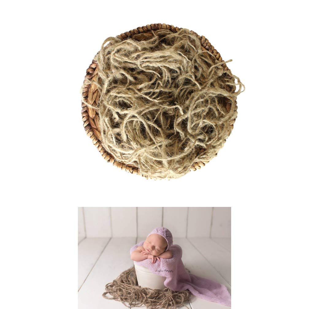 Natural Jute Layering Prop for Newborn Photography - 2 Sizes (Loose Strings) - Perfect for Baby Shower, First Birthday & Milestone Photo Shoots