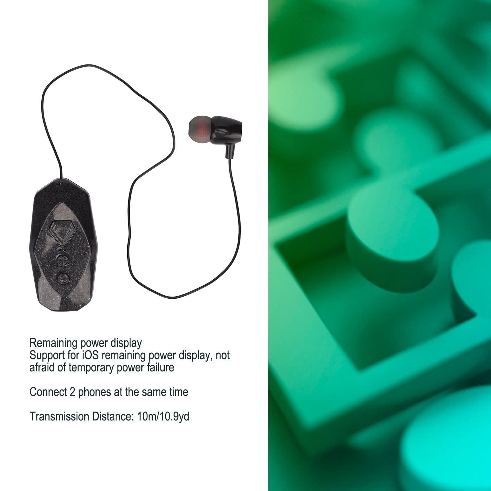 Clip On Bluetooth Headphones with Ear Clip & Collar Clip - Wireless Earpiece with Battery Display, Vibration Alerts for Calls - Perfect for Running, Cycling, Workout & Office Use