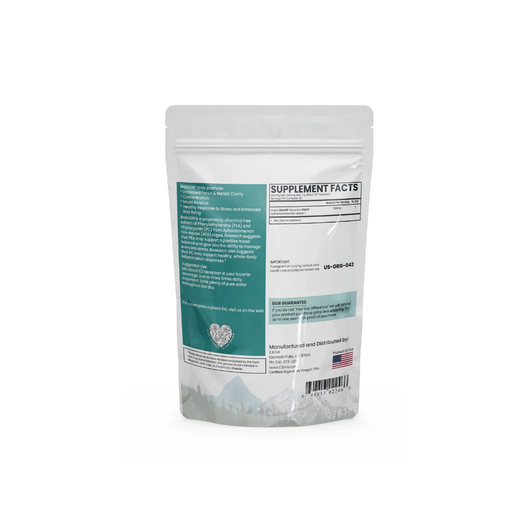 E3Live Blue-Green Algae with BrainON Capsules & Powder - Boost Mental Clarity & Energy for Workouts & Study