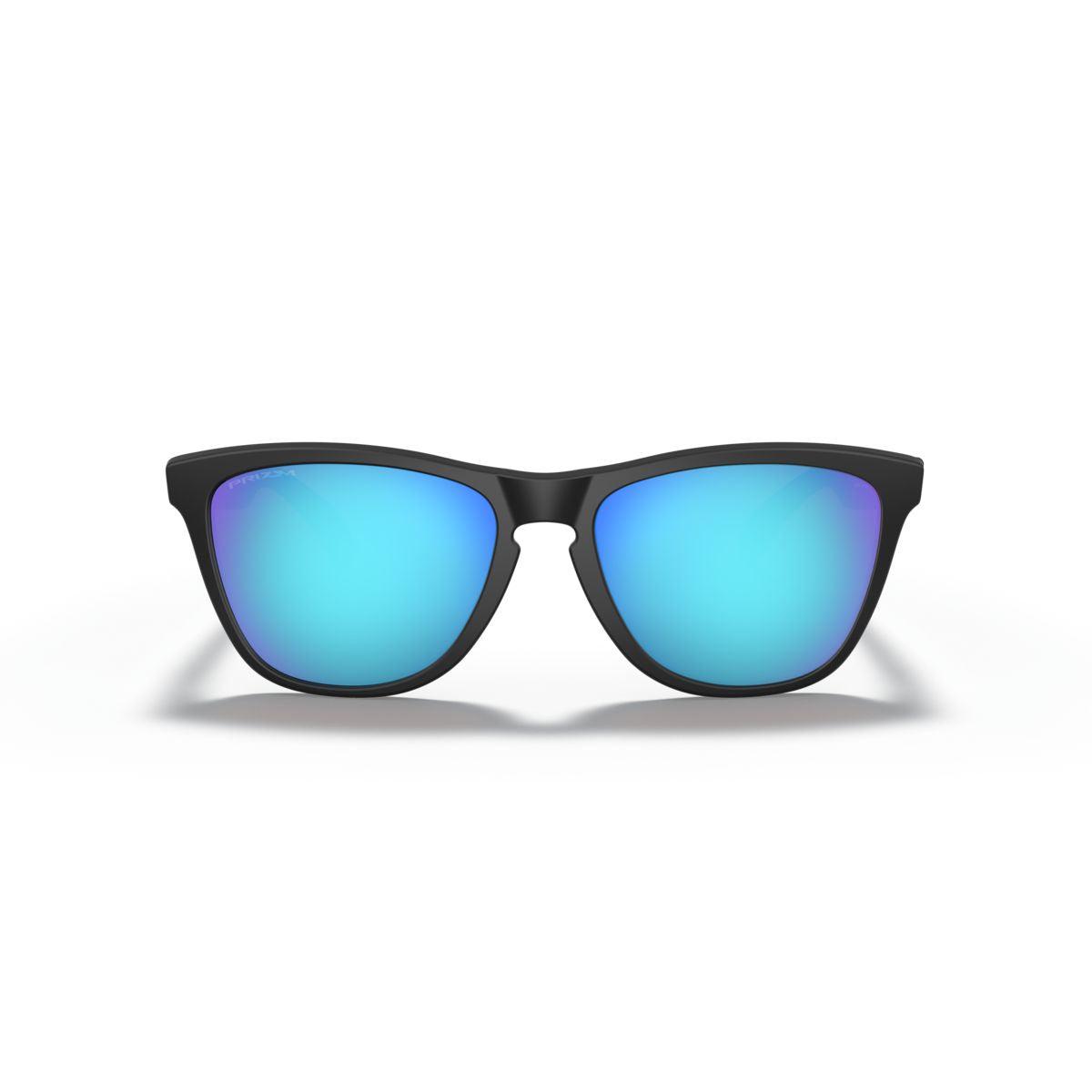 Oakley Frogskins Sunglasses - Matte Black Frame with Prizm Sapphire Lenses (Low Bridge Fit) | Model 0OO9245-924561 | Perfect for Running, Driving & Outdoor Sports