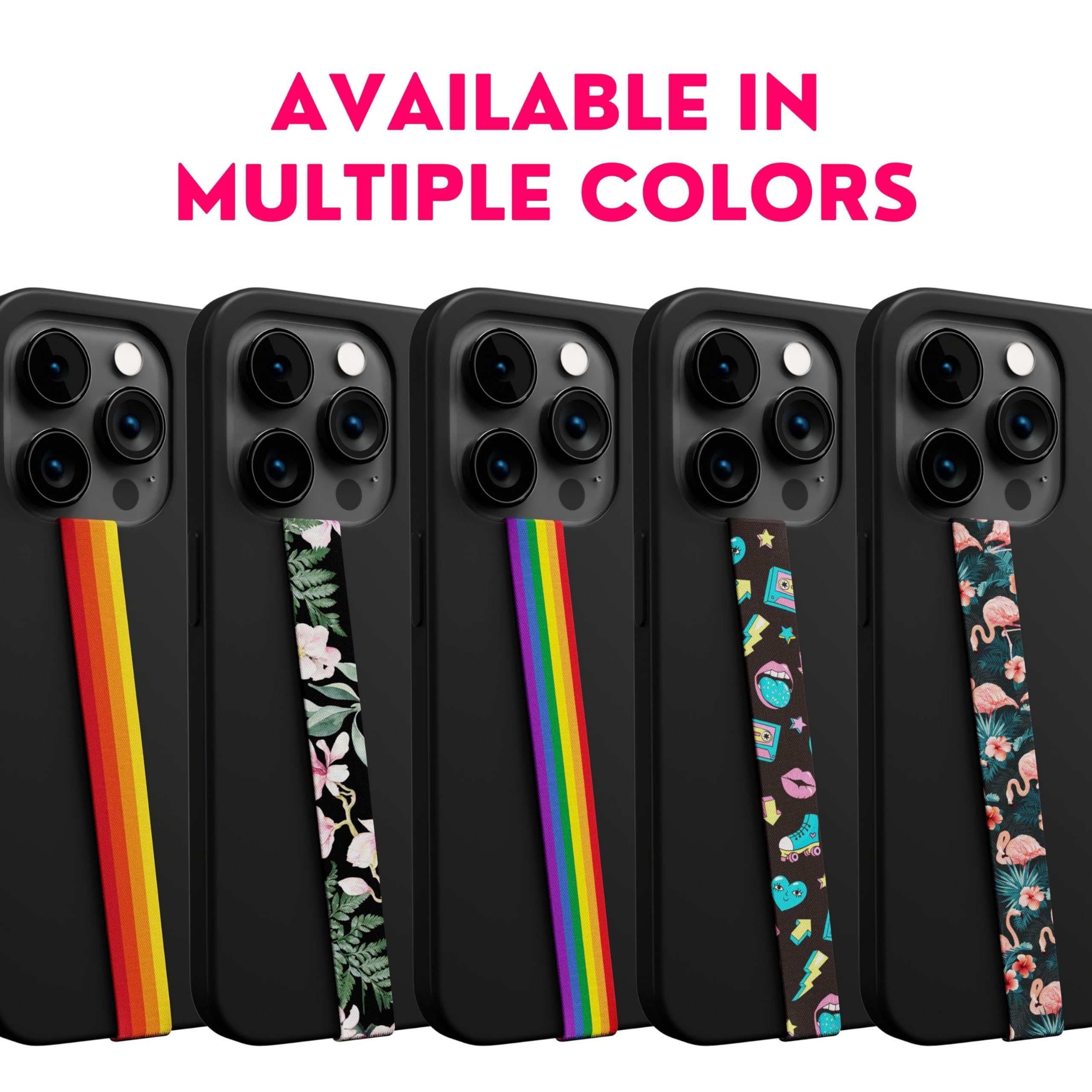 Non-Elastic Phone Grip Strap Holder - Small Lightweight Discreet Finger Loop for Cell Phones - Perfect for One-Hand Use While Driving, Working Out or Taking Selfies