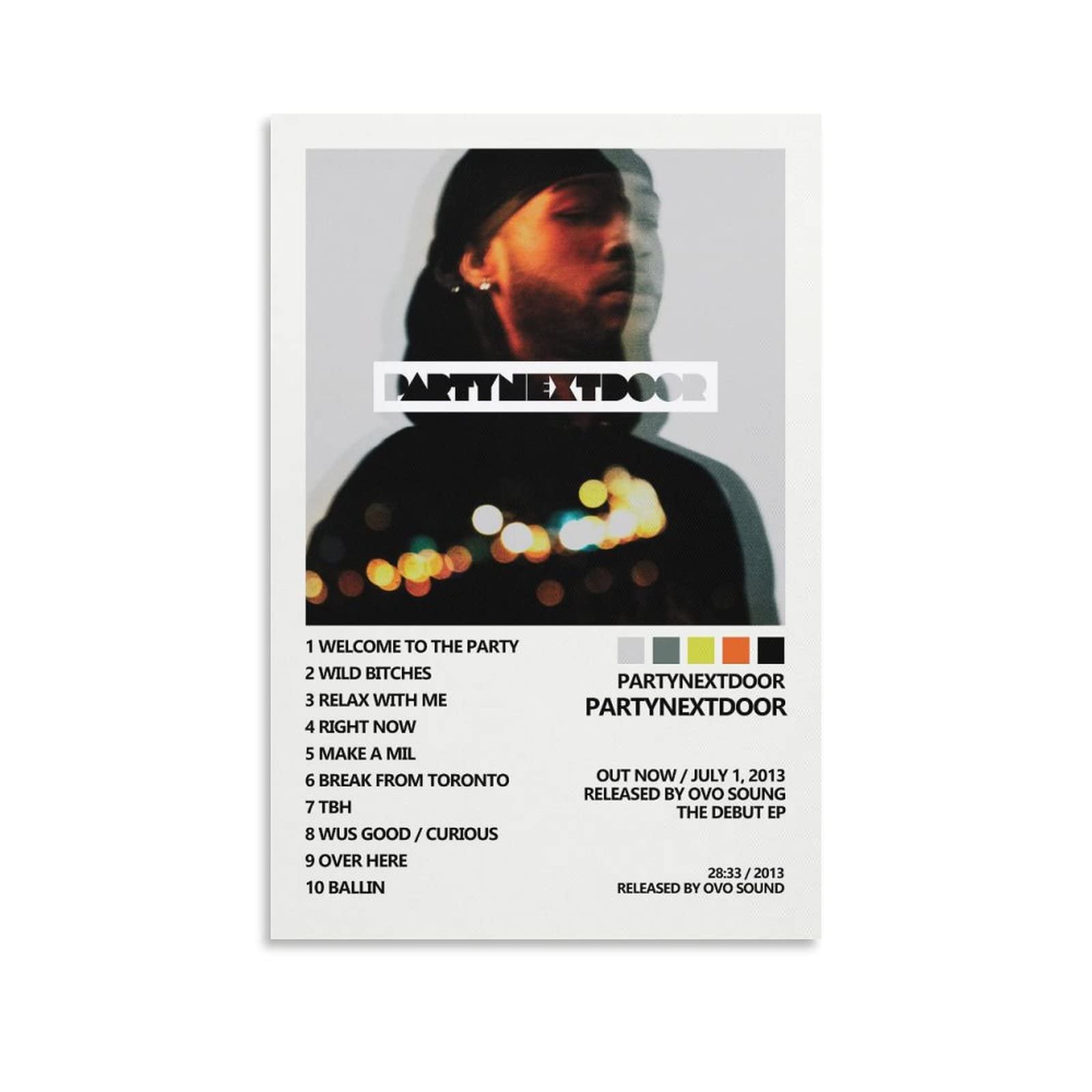 SHILAN Partynextdoor Album Cover Poster - 12x18inch (30x45cm) Canvas Wall Art for Living Room & Bedroom Decor - Aesthetic Painting for Music Lovers & Party Vibes - Perfect for Home, Dorm, Studio, or Office Decoration