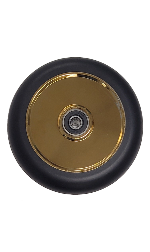 Huoli SW09 Hollow Core Scooter Wheels - Lightweight & Durable Black/Gold Wheels for Pro Scooter Tricks & Street Riding
