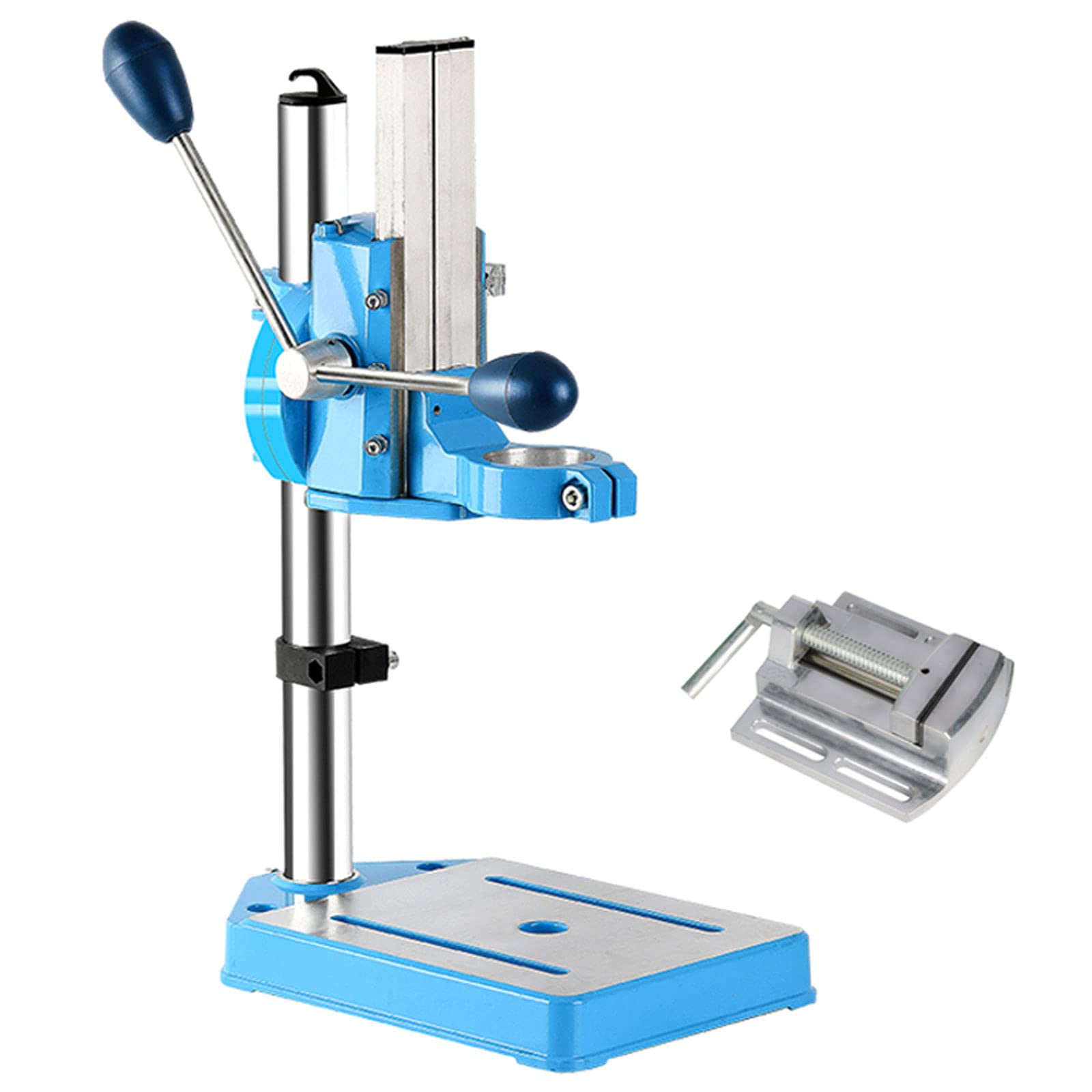 YAOYAOO Heavy Duty Drill Press Stand with Adjustable Vise & Rotatable Chuck - Cast Iron Base for Electric Drills | Perfect for Woodworking, Metalworking & DIY Projects