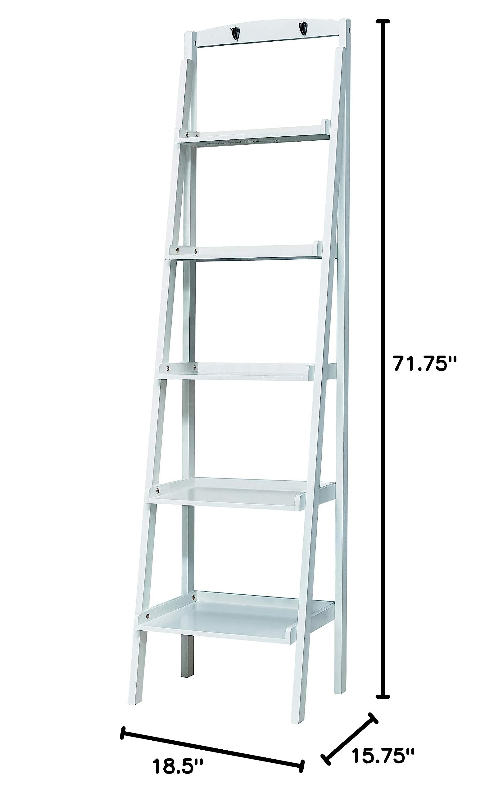 Coaster Furniture 5-Tier Ladder Bookcase in White - Stylish Storage for Books, Decor & Small Items | Perfect for Living Room, Bedroom or Home Office