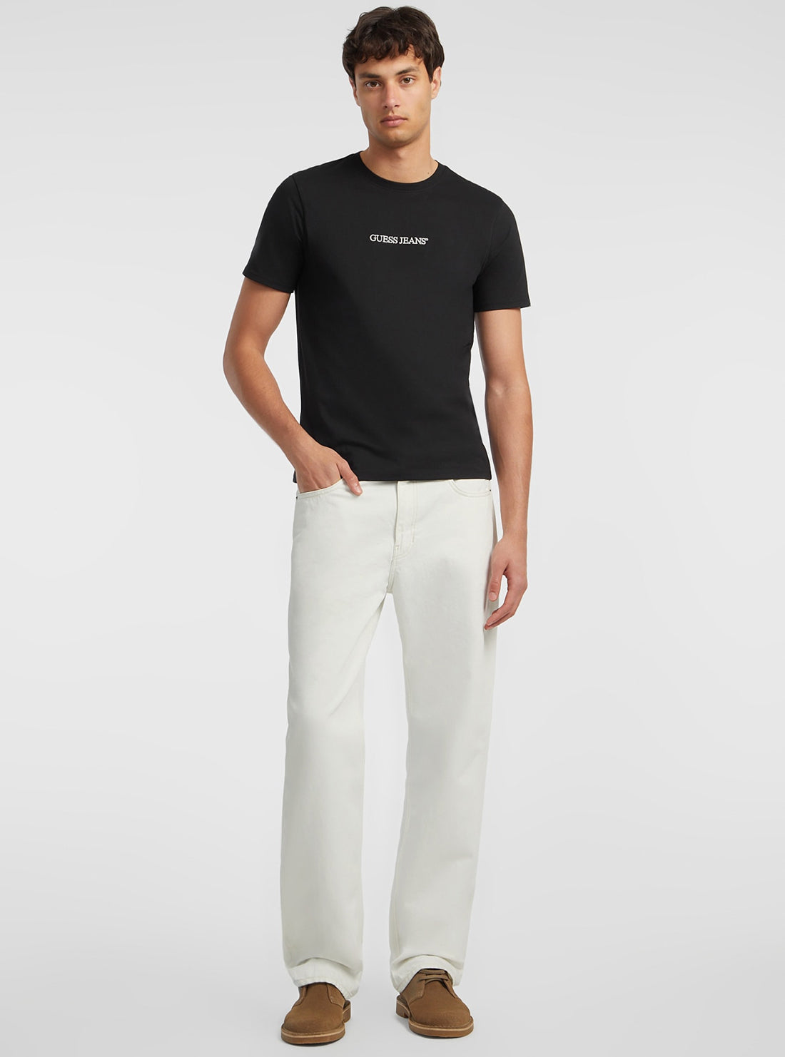 Guess Black Slim Fit Logo T-Shirt for Men - Stylish Casual Tee for Everyday Wear, Outings & Street Fashion