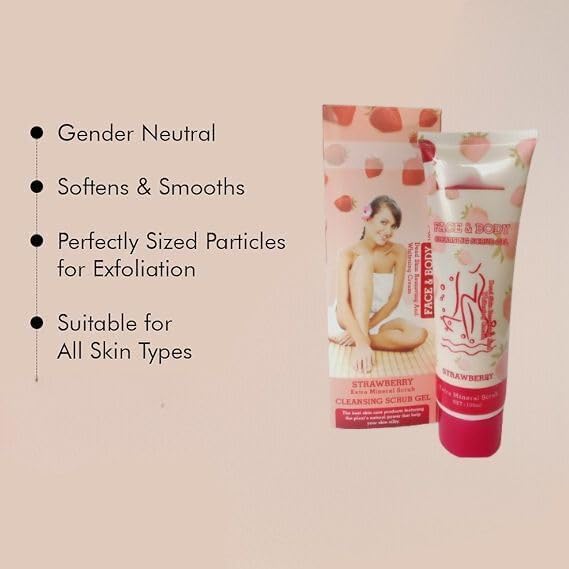 RATAVA Exfoliating Face & Body Scrub Gel - Dead Skin Remover, Deep Cleansing Scrub for Women & Girls - 1pc (Random Flavor) - Perfect for Spa Day, Pre-Shave Prep & Post-Workout Refresh