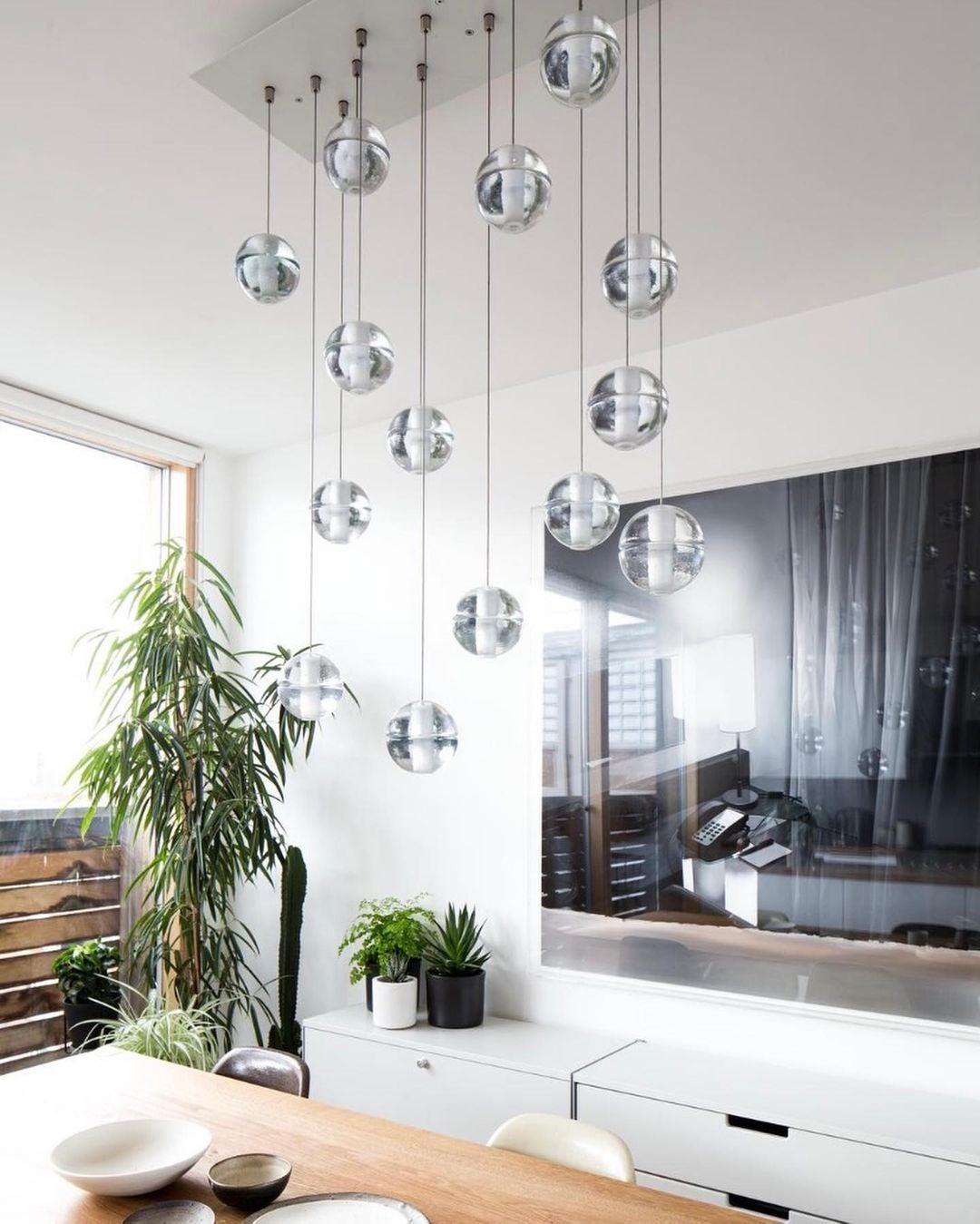 Elegant Ball Crystal Pendant Light - Modern Chandelier for Dining Room, Bedroom & Living Room Decor - Dimmable LED Hanging Light Fixture