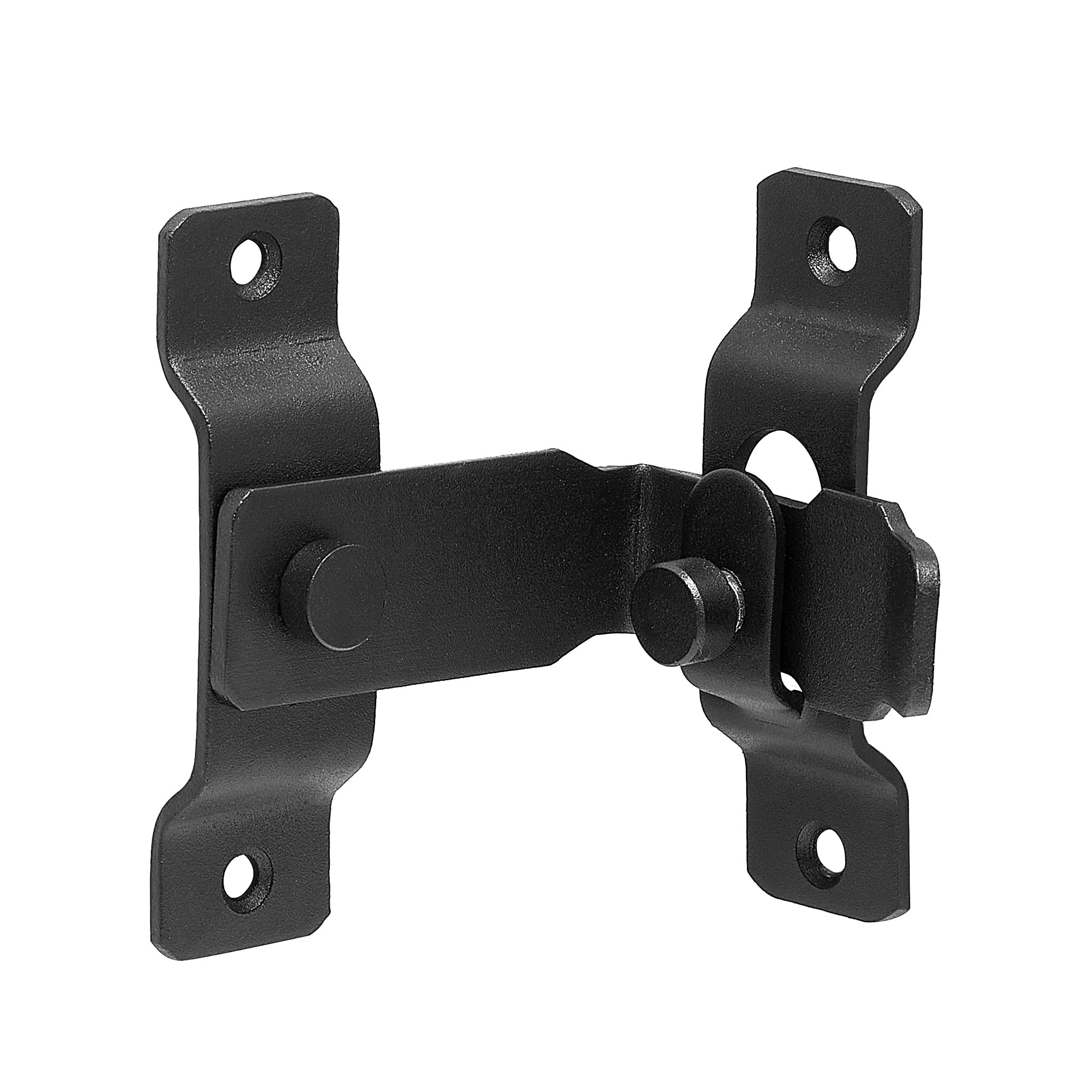 2 Packs 90 Degree Flip Barn Door Lock - Matte Black Privacy Security Gate Latch for Sliding Doors, Wine Cabinets & Closets | Heavy Duty Antique Style Hook Lock for Home & Office Use