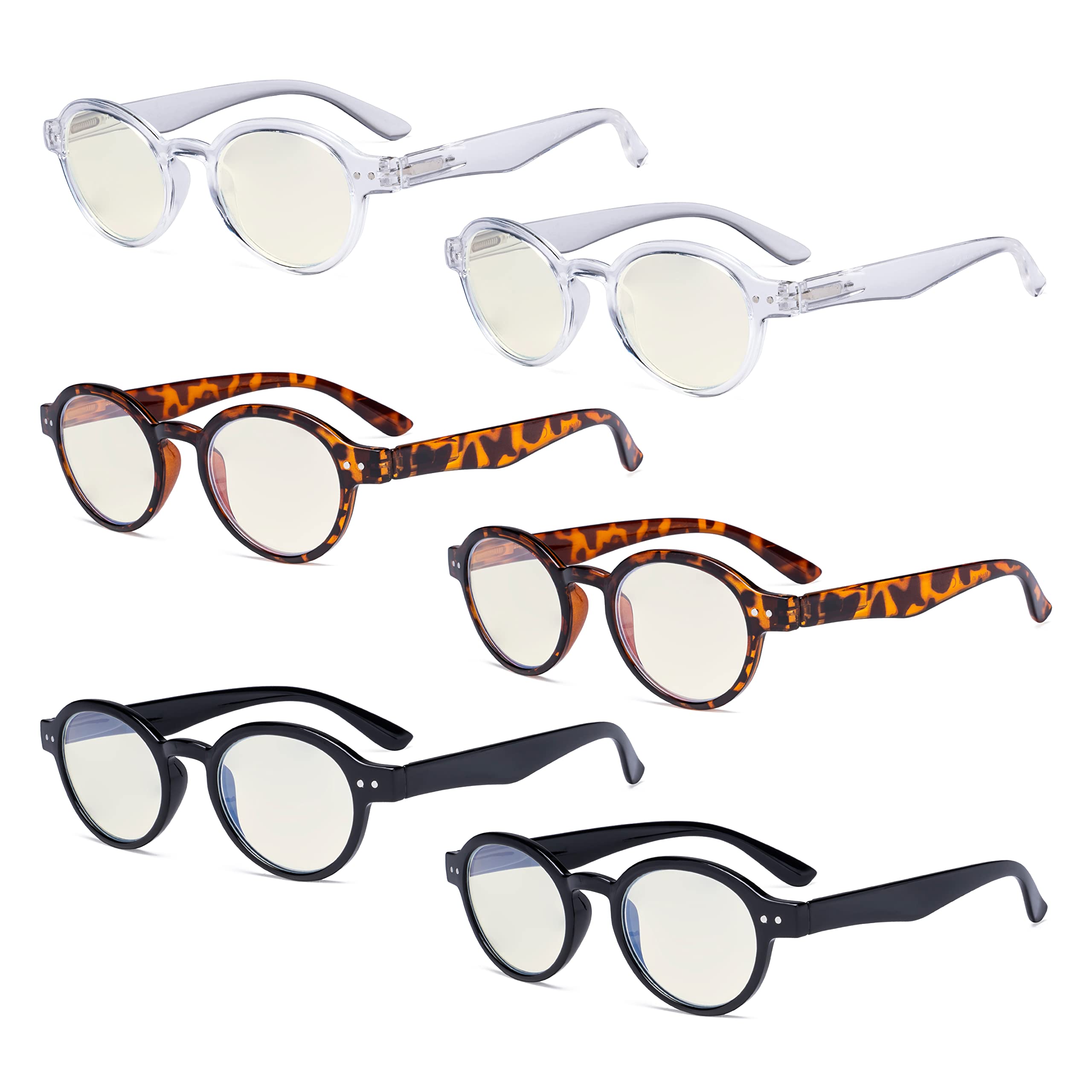 Eyekepper 6 Pairs Blue Light Blocking Glasses for Computer & Reading - Oval Frame +2.75 Strength - Reduce Eye Strain for Work, Gaming & Digital Screen Use