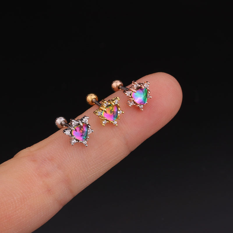 20G Celestial Two Hole Upper Lobe Piercing Earrings - Sparkling Star Studs for Cartilage & Helix - Perfect for Daily Wear & Special Occasions