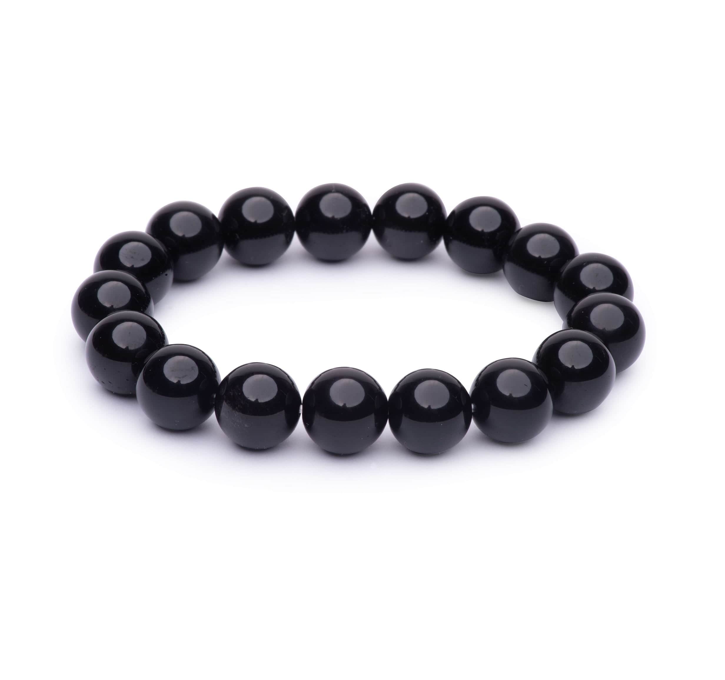 Black Obsidian Chunky Stretch Bracelet for Women - Natural Stone Healing Crystal Jewelry for Protection, Stress Relief & Positive Energy | Perfect for Meditation, Yoga & Everyday Wear