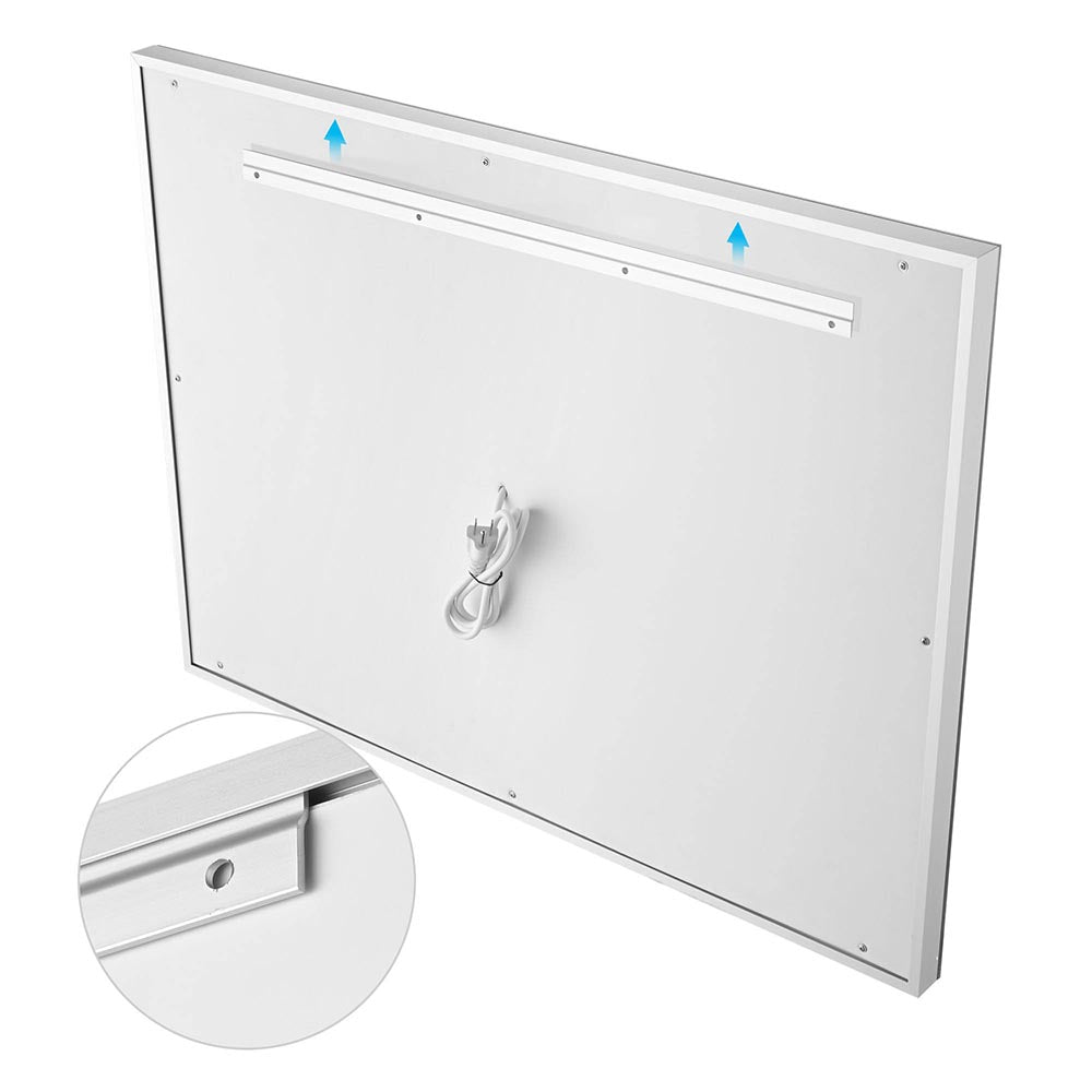 Frameless LED Bathroom Mirror with Anti-Fog Touch Control - Modern Vanity Mirror with Lights for Makeup & Shaving - Perfect for Home, Spa, and Hotel Decor