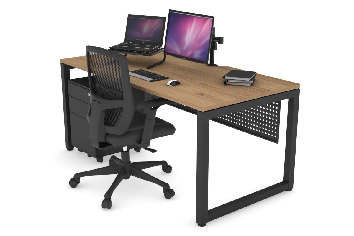 Quadro Loop Legs Office Desk - 1400L x 800W Modern Computer Desk with Cable Management for Home & Office Workspace