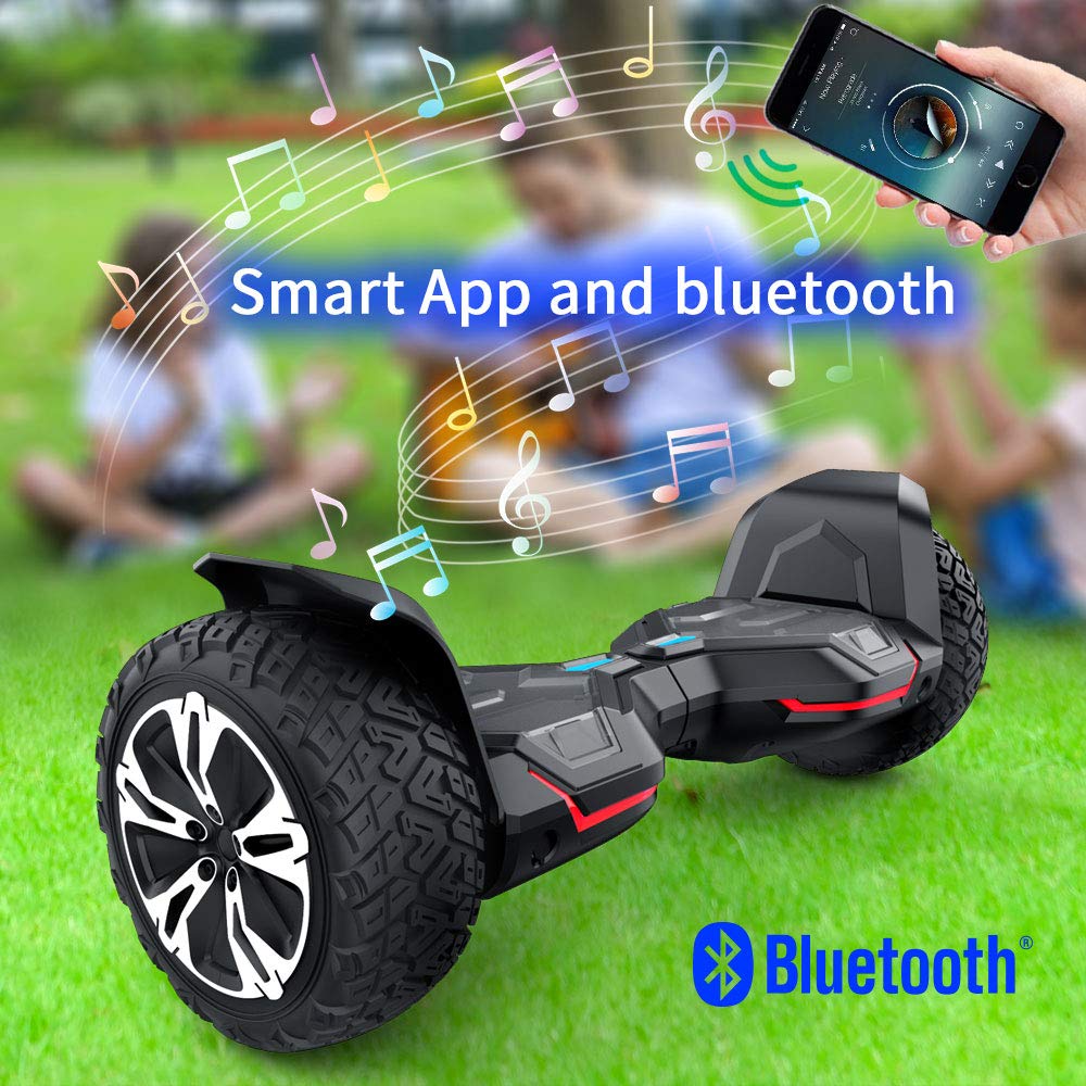 Warrior 8.5 Inch Off-Road All-Terrain Smart G2 Hoverboard with Bluetooth Speaker & LED Lights - Self Balancing Scooter for Kids & Adults (UL2272 Certified) - Perfect for Outdoor Adventures, Commuting & Fun Rides