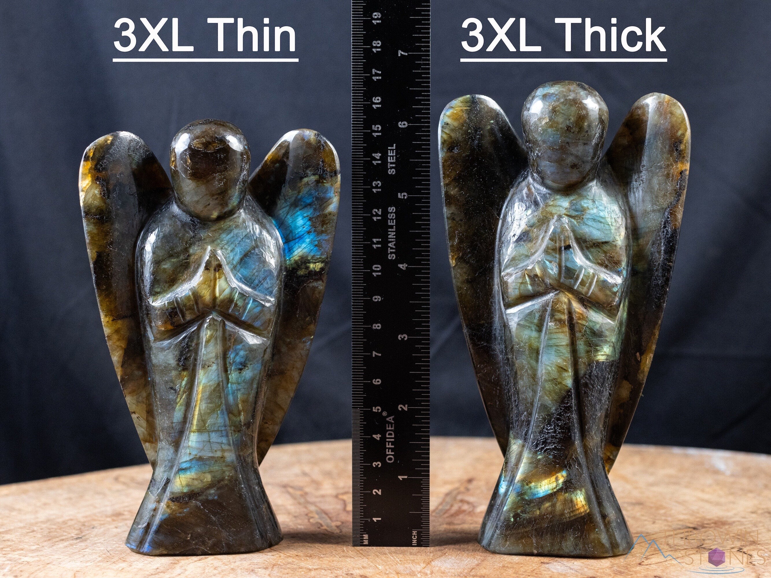 LABRADORITE Crystal Angel Figurine - Spiritual Guardian Angel Statue for Home Decor, Healing Crystals & Stones Gift (E2181) | Perfect for Meditation, Feng Shui & Positive Energy Spaces