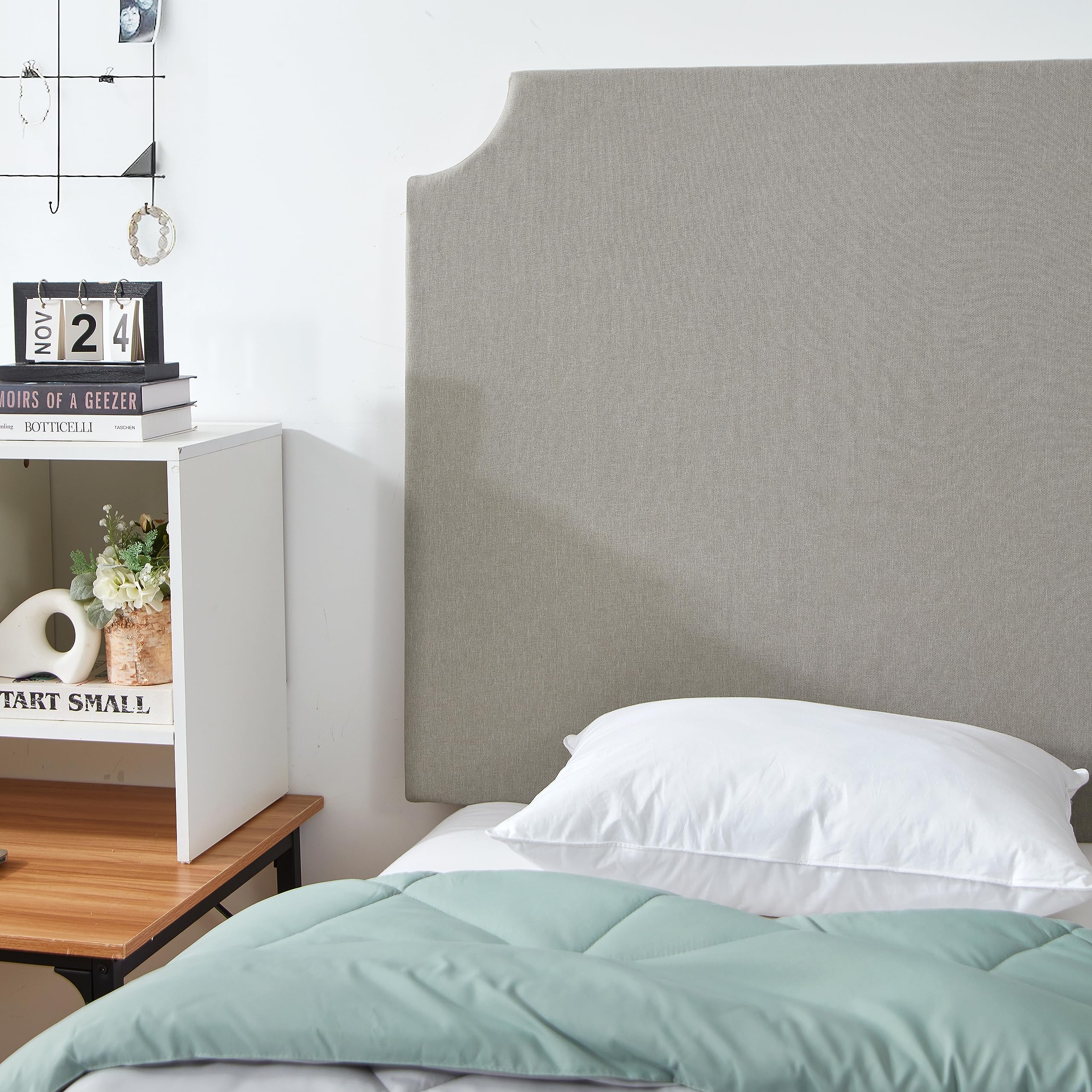 DormCo DIY Headboard for College Dorm Beds - Linen Fabric Upholstered Headboard with Sturdy Legs - Perfect for Dorm Rooms, Apartments & Home Decor