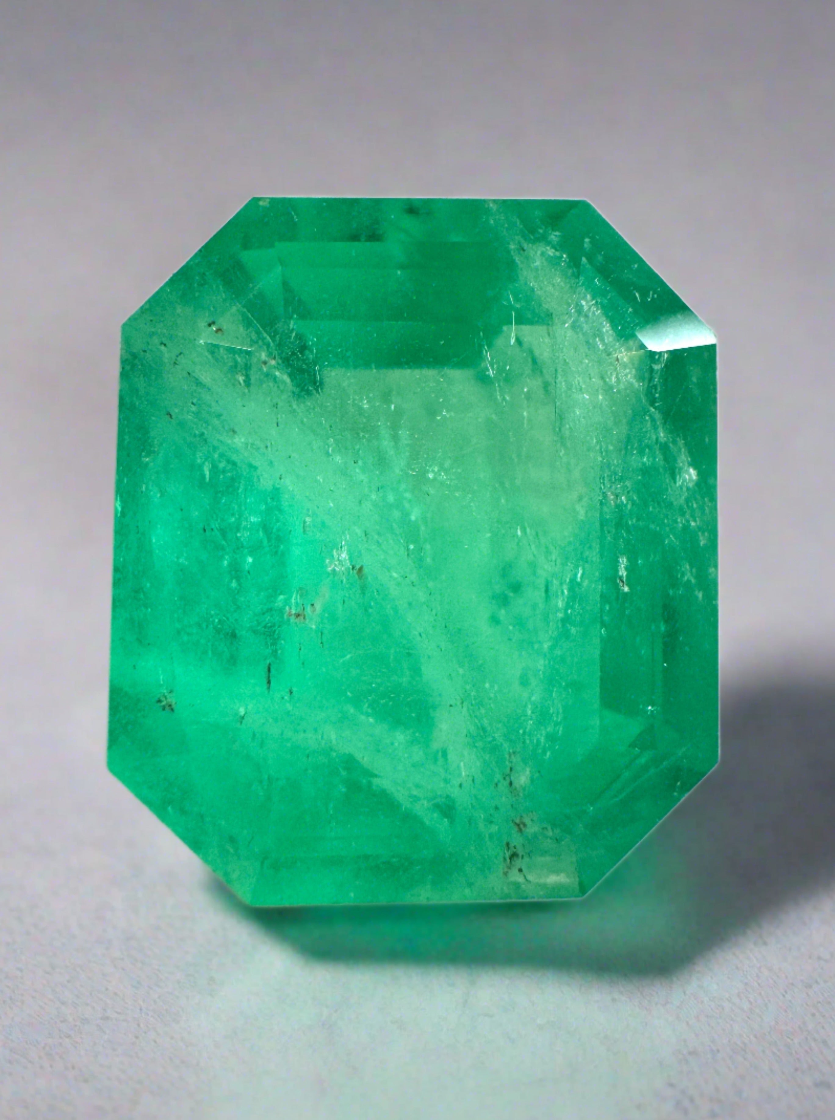 9.66 Carat 14x12mm Medium Emerald Cut Loose Colombian Emerald Gemstone for Jewelry Making - Engagement Rings, Pendants & Fine Jewelry Designs